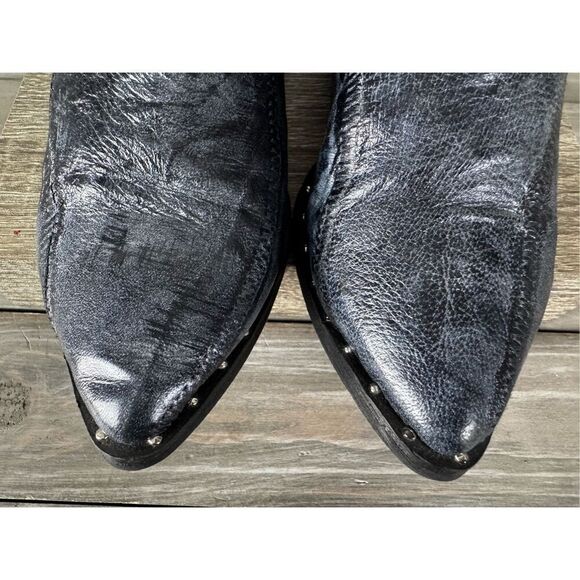 Villa Wang Studded Slip On Gray Western Booties Size 7.5 - Picture 3 of 11